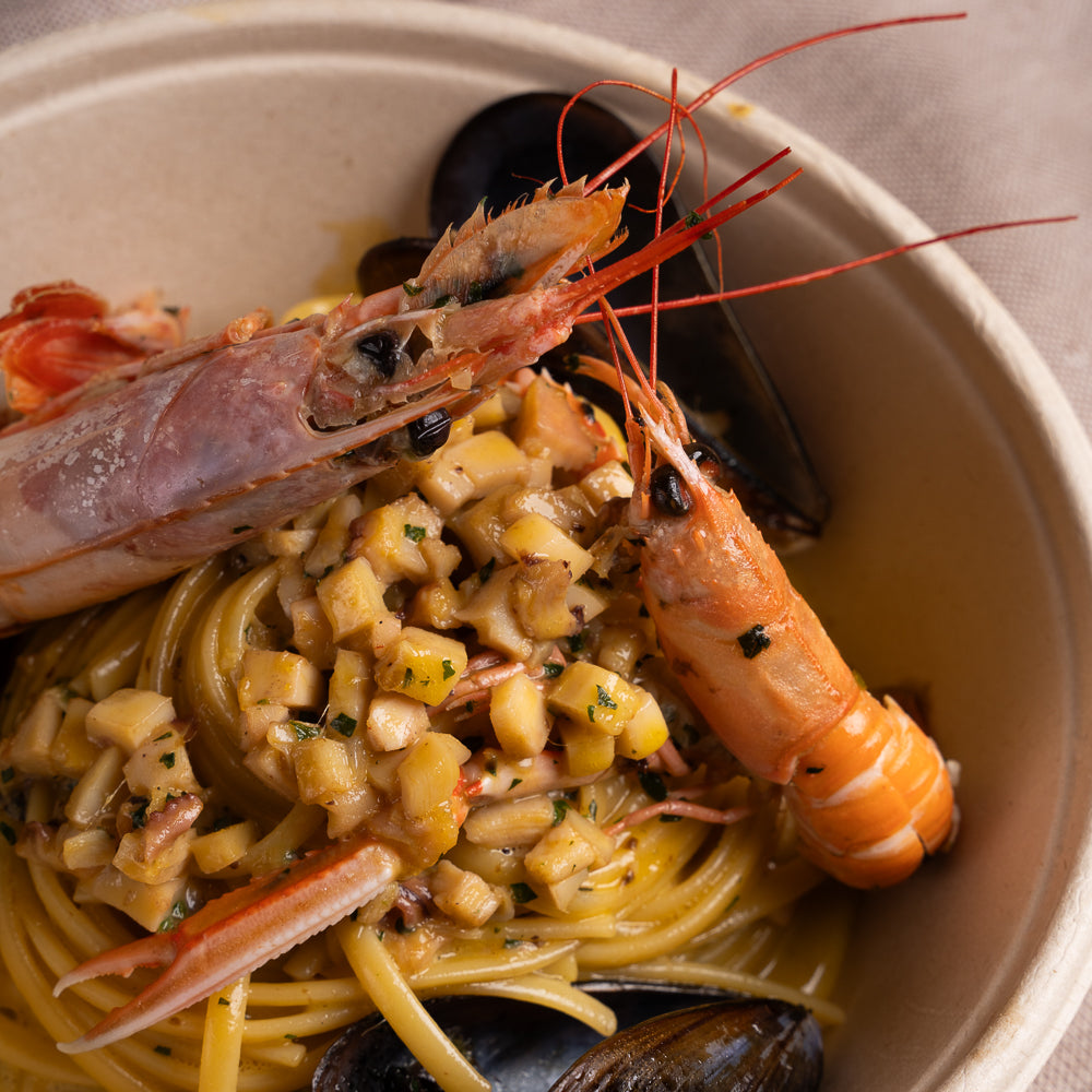 Le linguine alla carbonara di mare